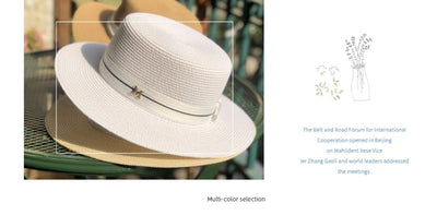 Sun Hat Fashionable White Straw Hat for Women