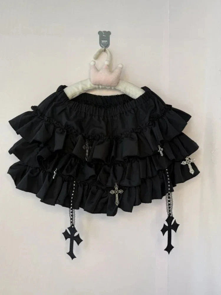 Gothic Y2k Elastic Waist Harajuku Y2k Short Skirt