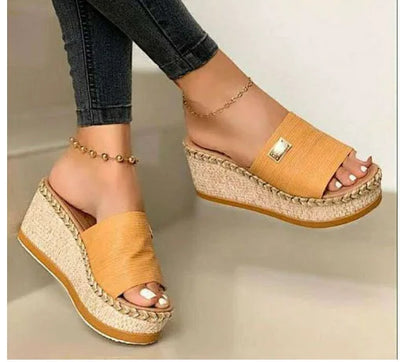 Shoes Women High Heels Sandal Thick Bottom Casual Ladies Leisure Summer Wedges Sandals Platform Women Slipper 35-43