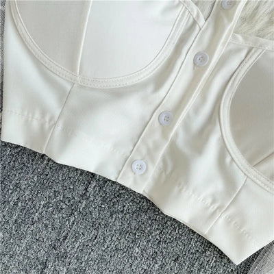 Autumn 2024 Women's Short Shirts Exposed Navels  fashion Sexy Slim Versatile Personalized hanging Neck  Off Shoulder Tops