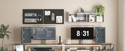 L Shaped Desk with Drawers and Storage Shelves, Home Office L Corner Desk with Monitor Stand, 55" x 24" Desktop Computer Desk