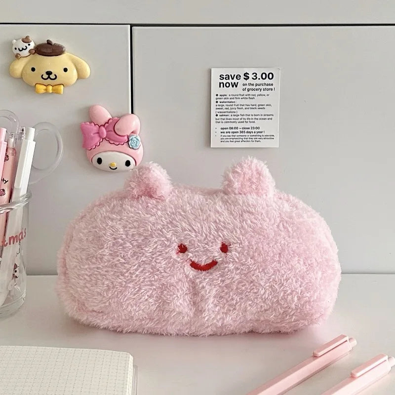 Original Plush Pen Bag Cute Ins Multi Functional Large Capacity Storage Bag Student Stationery Bag Pencil Bag  School