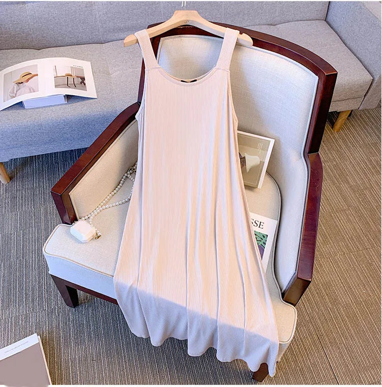 150Kg Plus Size Women Summer Dress 5XL 6XL 7XL 8XL High Stretch Inner Dress