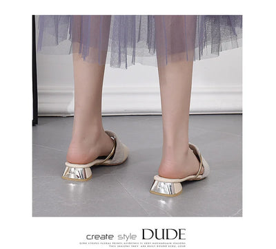 Brand Elegant Heels Summer Women's Shoes Woman Sandals Leisure Slippers Comfortable Open Toe Slip-On Slides