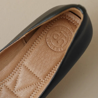 plus size 34-42 women's genuine leather 4.5cm kitten heel pointed toe slip-on pumps elegant ladies low heeled shoes