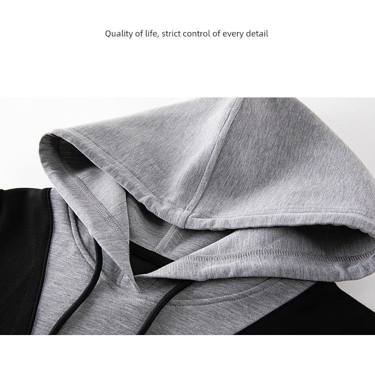 Xwi Xin Not Contrast Color Patchwork Hoodie Dress Female 2024 Autumn Simplicity Generous Slimming Elegant Long Dress