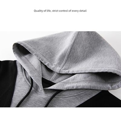 Xwi Xin Not Contrast Color Patchwork Hoodie Dress Female 2024 Autumn Simplicity Generous Slimming Elegant Long Dress