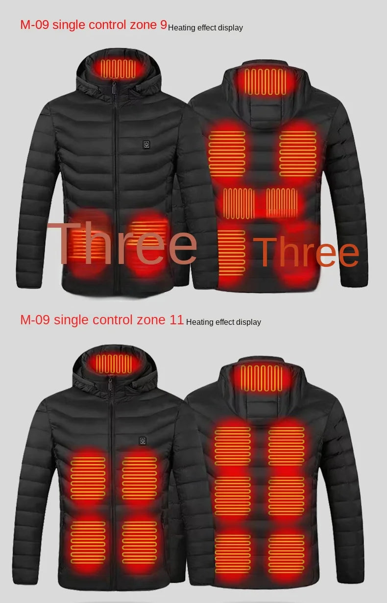 21 Areas Electric Winter Heated Jacket Men's Women's Motorcycle Jacket USB Heating Jacket Heated Vest Moto Thermal Coat Clothing