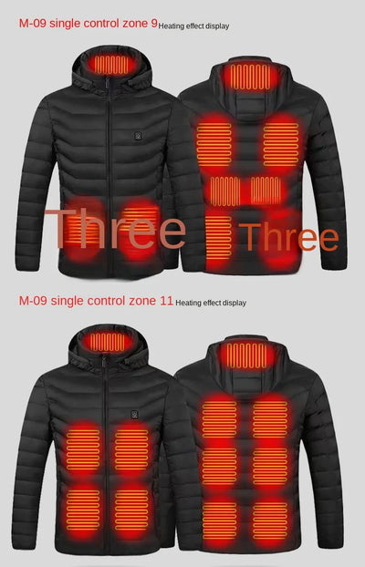 21 Areas Electric Winter Heated Jacket Men's Women's Motorcycle Jacket USB Heating Jacket Heated Vest Moto Thermal Coat Clothing