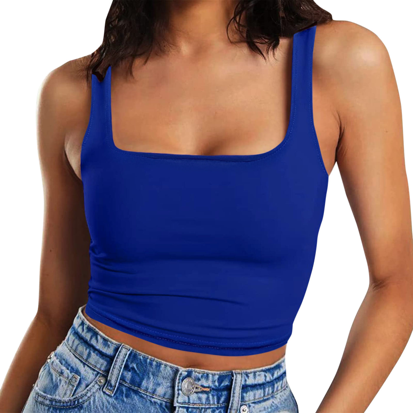 2025 New Fashion Women Sexy Crop Top Solid Color Camisoles Tank Tops Y2k Harajuku Ladies Casual Sleeveless Slim Camis Vest
