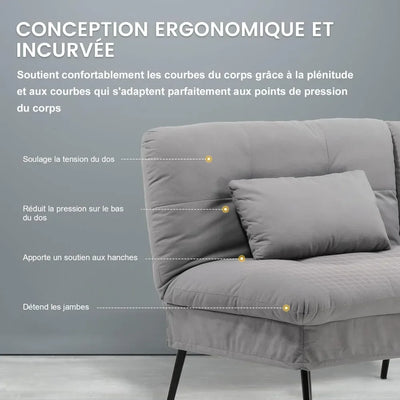Sofa Bed with Sleep Function - Convertible Cushion Cover - Corner Sofa -3-seater Guest Sofa - with Adjustable Backrest