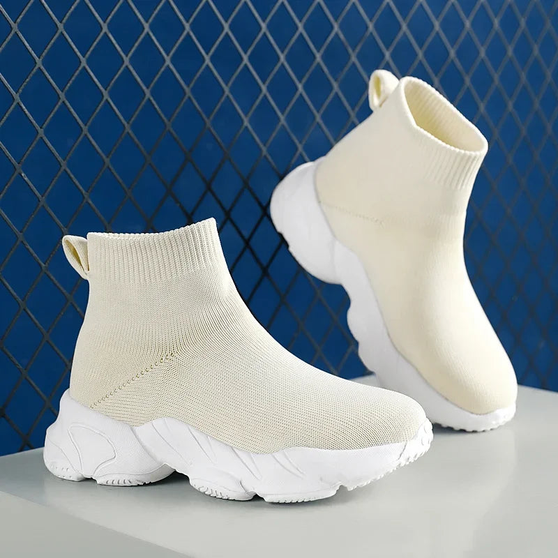 Sock Shoes 2024 New Fashionable Luxury Designer High Top Children's Shoes Comfortable Casual Running Sports Tennis Shoes