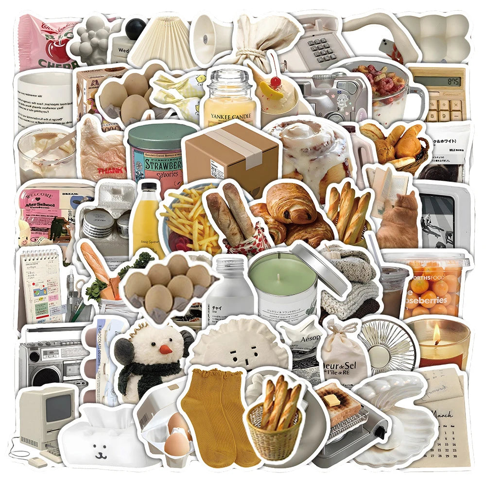 10/30/60pcs Cute Ins Cartoon Aesthetic Stickers Decals DIY Laptop Notebook Phone Suitcase Diary Decoration Scrapbooking Sticker