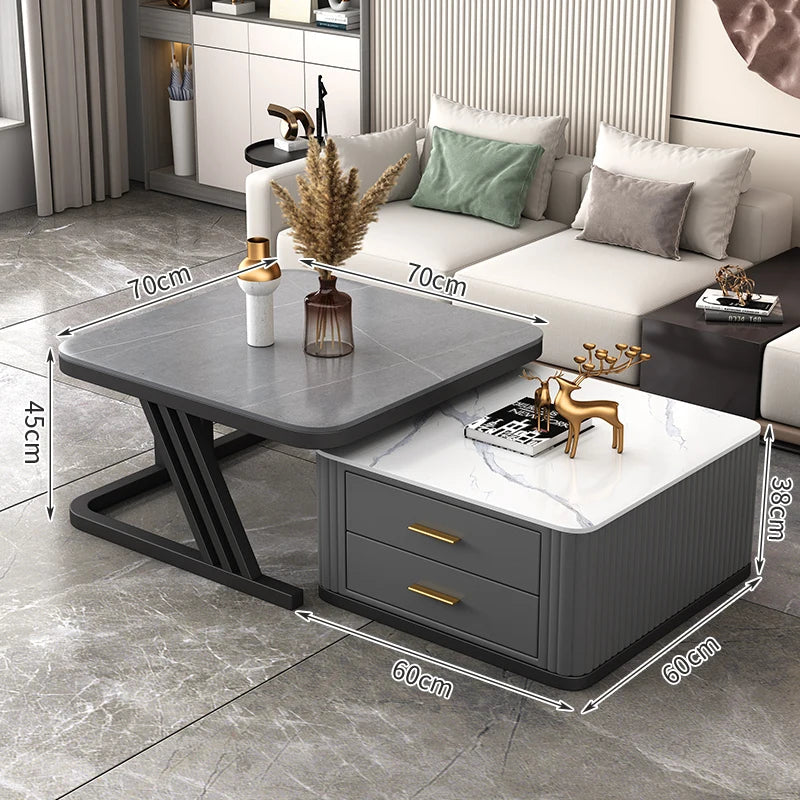 Nordic Aesthetic Coffee Table Living Room Light Luxury Designer Clear Unique Side Table Modern Simple Mesas Bajas Furniture