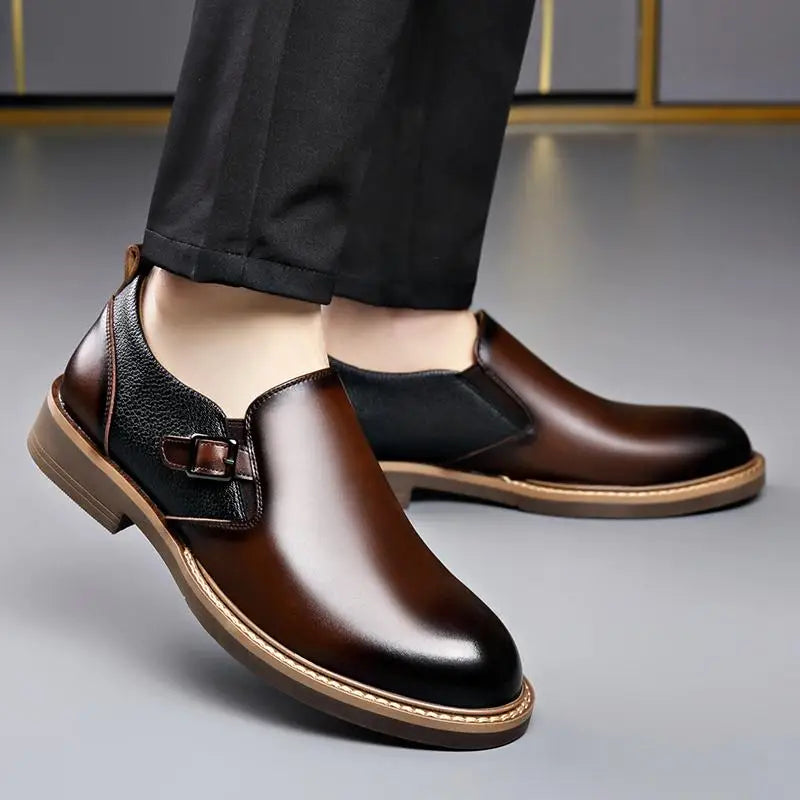 Men's Business Dress Leather Shoes Men's Soft-soled Leather One-pedal 2025 New High-end Casual Shoes Dress for Men Sneakers