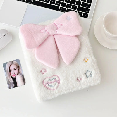 Kawaii A6 Bow Kpop Photocard Binder Collect Book Idol Plush Photo Card Holder Photocards Album