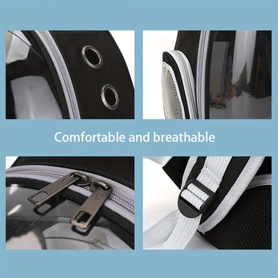 Breathable Transparent Space Capsule Cat Backpack – Durable Acrylic Pet Carrier with Zippered Access