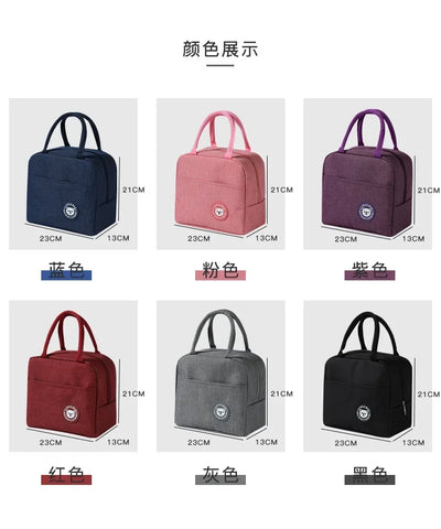 Functional Pattern Cooler Lunch Box Portable Insulated Canvas Lunch Bag Thermal Food Picnic Lunch Bags For Women Kids