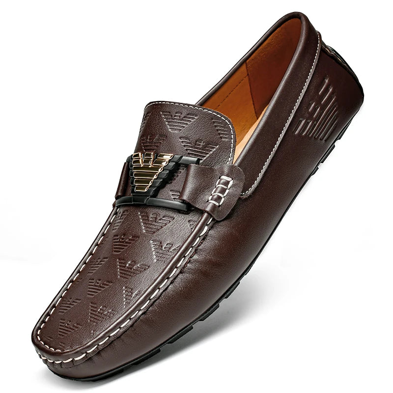 High-end Top-grain Cowhide Korean-style Bean Shoes, Men's Genuine Leather Breathable Business Casual Leather Shoes, Men's Shoes
