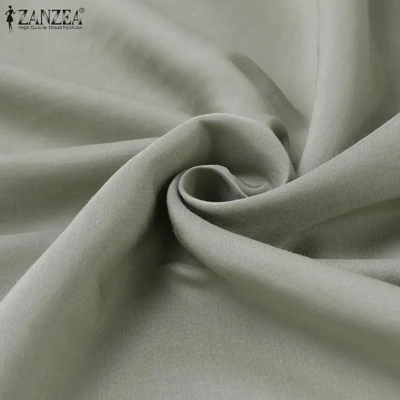 ZANZEA 2024 Summer Holiday Beach Sundress Women Sleeveless Dress Big Swing Vestidos Casual Sexy Bohemian Solid Color Robe Femme