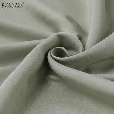ZANZEA 2024 Summer Holiday Beach Sundress Women Sleeveless Dress Big Swing Vestidos Casual Sexy Bohemian Solid Color Robe Femme