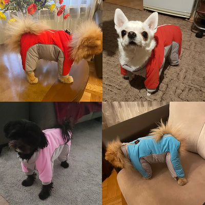 Pet Dog Cozy Clothes For Small Medium Dogs Cats Winter Windproof Puppy Reflective Cozy Jacket Coat Bulldog French Pug Jumpsuit