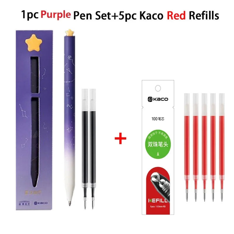 KACO Kawaii Rotate Gel Pens Stationery Caneta 문구용품 0.5MM Black Ink канцелярия Fluent Writing High Capacity for School Office ﻿