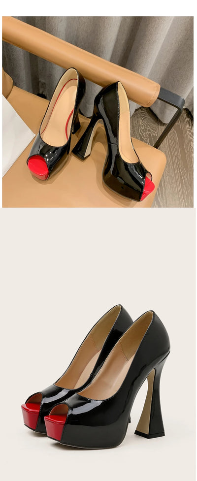Elegant Pearl Shallow Women's Shoes 2025 Fashion Peep Toe Platform Ladies Thin High Heels Party Dress Pumps Shoes