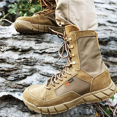 Lightweight Mans Tactical Boots Combat Anti-Collision Training Lace Up Waterproof Outdoor Hiking Breathable Shoe