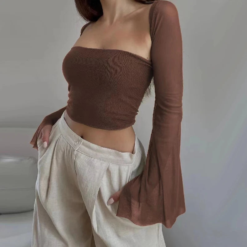 Xingqing 2 Piece Outfit Women Tube Top with Shrug Off Shoulder Sleeveless Vest and Flared Cardigan Shrug y2k Clothes Streetwear