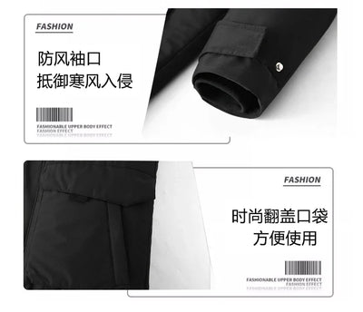 Fashion Parkas Male Casual Warm Down Jackets New Winter Mens Hooded Fur Collar Duck Down Coats High Quality Waterproof Coats