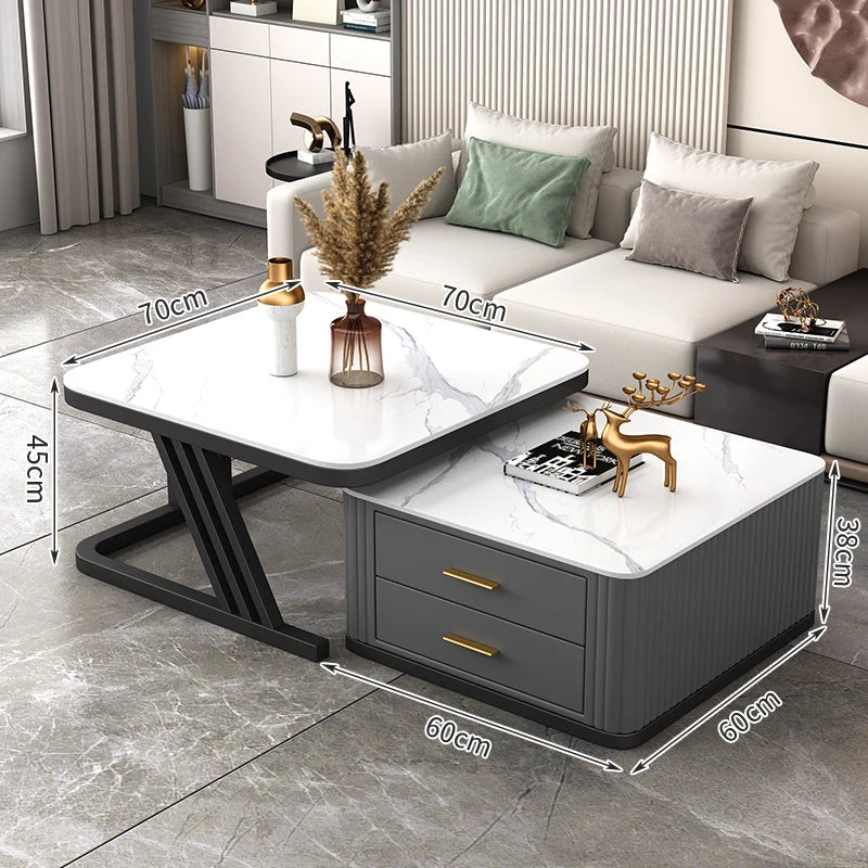 Nordic Aesthetic Coffee Table Living Room Light Luxury Designer Clear Unique Side Table Modern Simple Mesas Bajas Furniture