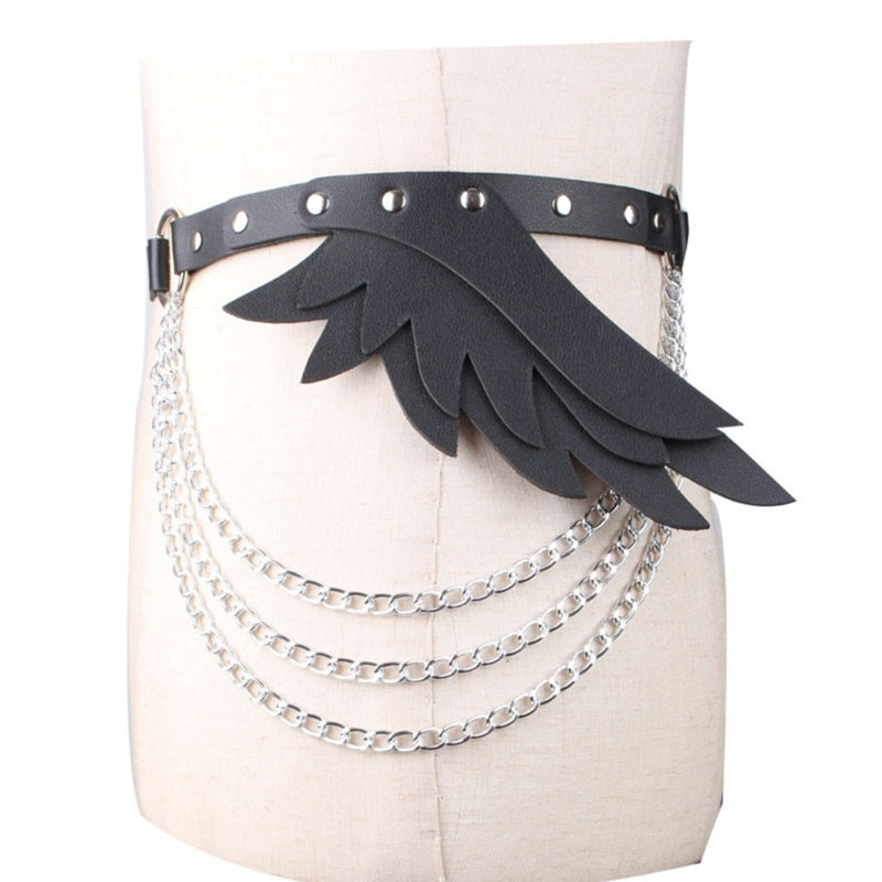 Y2k Style Angel Wing Rivet Waist Belt PU Universal Belt Hot Girl Women Waist Belt for Coat Skirts Jeans Decorative
