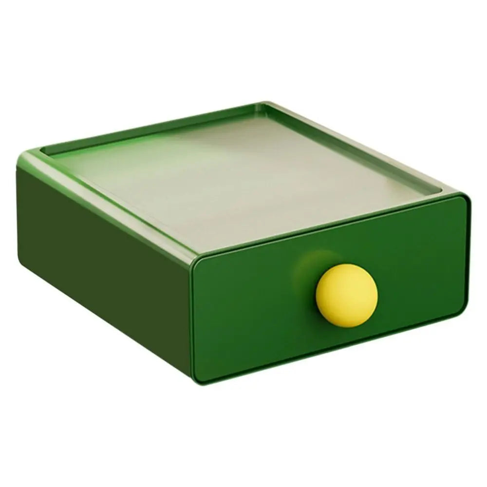 Large Capacity Desk Organizer Box Dopamine Dust-proof Cosmetics Storage Box Stackable Desktop Storage Boxes Drawer Home Office