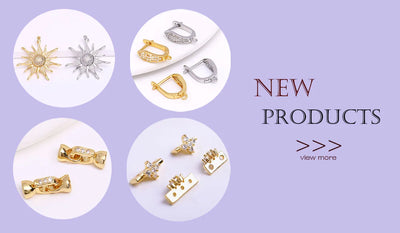18K Real Gold Plated Purple Zircon Crystal Pendants For Necklace,Fancy Charms For Jewelry Making Supplies DIY Accessories