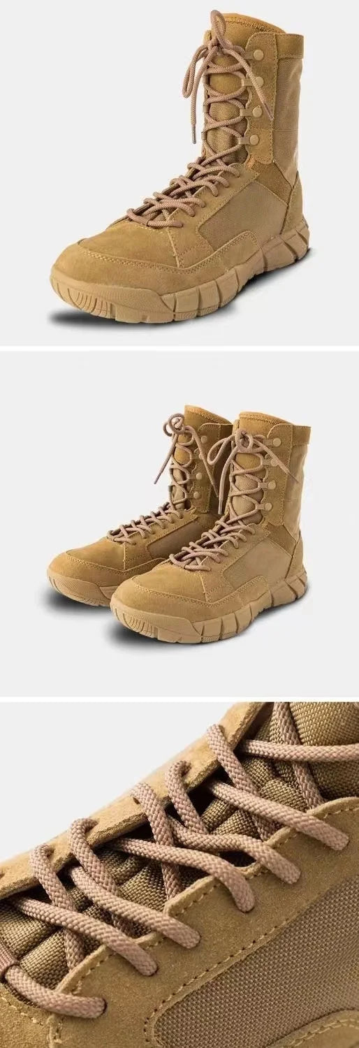 Lightweight Mans Tactical Boots Combat Anti-Collision Training Lace Up Waterproof Outdoor Hiking Breathable Shoe