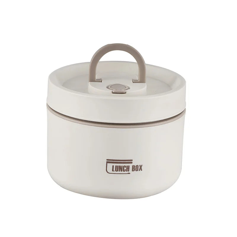 Portable Thermos 304 stainless steel insulated lunch box leakproof sealed bucket student lunch box multi-layer Round bento box