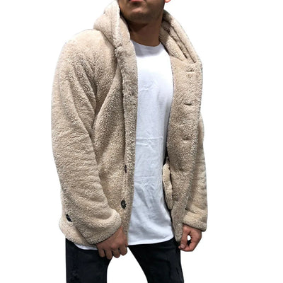 Autumn Winter Hoody Sweatshirt Coats Casual Male Long Sleeve Solid Color Fleece Hoodie Cardigan Coat Outwear FYY-1028