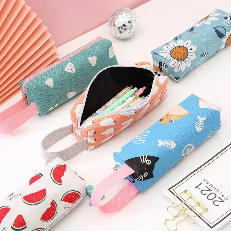 1 Pieces Kawaii Cute Cartoon Animals Pen Pencil Bag School Office Supplies Stationery Receive Tools Makeup Pouch Cosmetics Case
