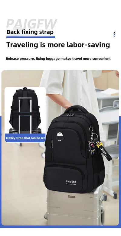 2025 Large capacity men's backpack with astronaut pendant 2 sizes of student school backpacks Student nylon school bags mochilas