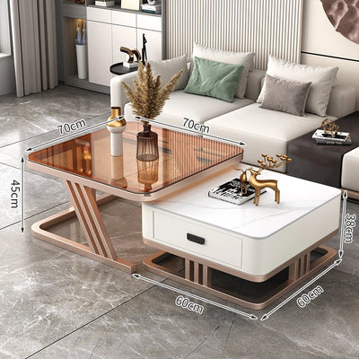 Nordic Aesthetic Coffee Table Living Room Light Luxury Designer Clear Unique Side Table Modern Simple Mesas Bajas Furniture