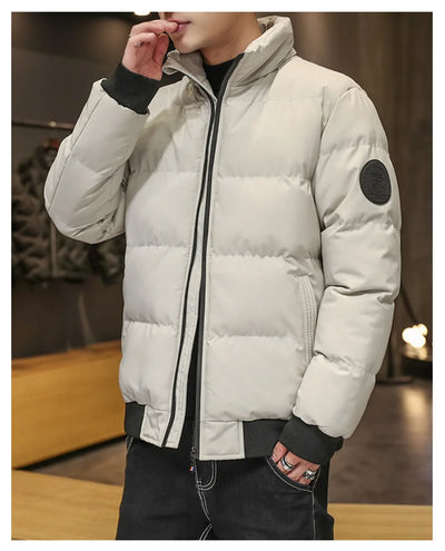 Autumn and winter standing collar cotton jacket men's thick warm fashion jacket casual jacket warm cotton jacket winter clothing