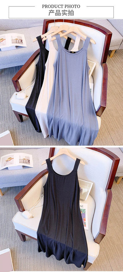 150Kg Plus Size Women Summer Dress 5XL 6XL 7XL 8XL High Stretch Inner Dress