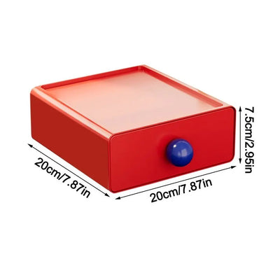 Large Capacity Desk Organizer Box Dopamine Dust-proof Cosmetics Storage Box Stackable Desktop Storage Boxes Drawer Home Office