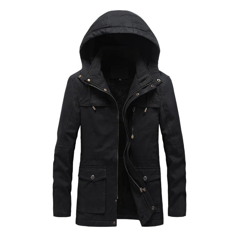 Men's Casual Cotton-padded Jacket Warm Waterproof Crisp High-quality Fabric Comfortable Skin Breathable Wear Resistant Coats