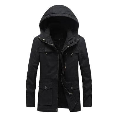 Men's Casual Cotton-padded Jacket Warm Waterproof Crisp High-quality Fabric Comfortable Skin Breathable Wear Resistant Coats