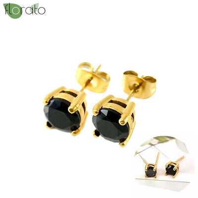 925 Sterling Silver Needle Fashion Round Pendant Small Earrings Luxury Gold Hoop Earrings for Women Premium Black Jewelry Gifts