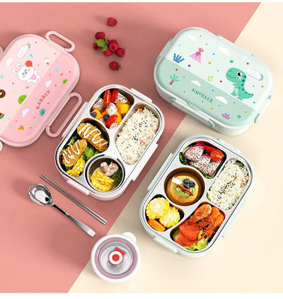 1550ML 316 Stainless Steel Thermal Bento Lunch Box Bag Compartment Microwave Lunch Container Kid Adult Leak-Proof Food Storage