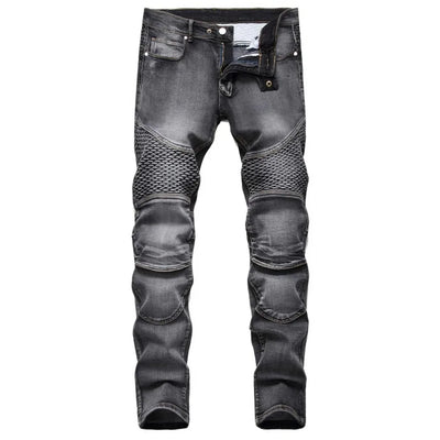 Jeans Men Long Pencil Pants Denim Pant High Waist Slim Fit Simple Zipper Splice Casual Regular Autumn Winter Straight Trousers