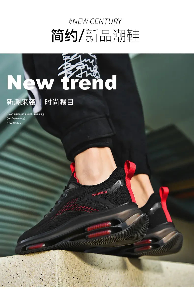 Sneakers Men New Fashionable Thick Soled Anti Slip Shock-absorbing Running Casual Sneakers Summer Mesh Shoes Zapatillas Hombre